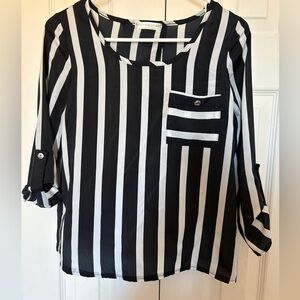 a'gaci Monochrome Striped Blouse